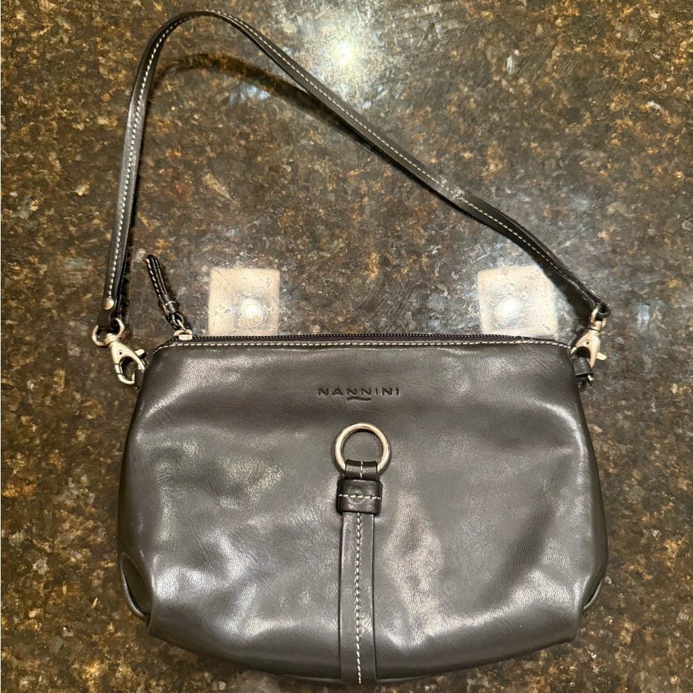 Nannini Black Leather Shoulder Bag